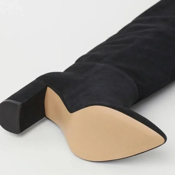 H&M PREMIUM QUALITY SUEDE THIGH HIGH BOOTS  SIZE  9.5 US NWB - Picture 4 of 11